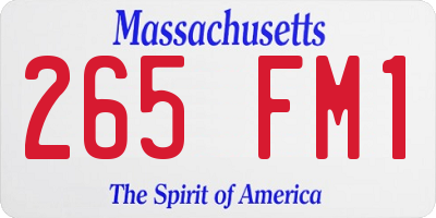 MA license plate 265FM1