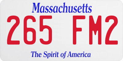 MA license plate 265FM2