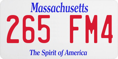 MA license plate 265FM4