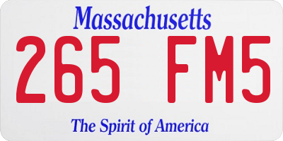 MA license plate 265FM5