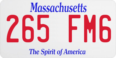 MA license plate 265FM6
