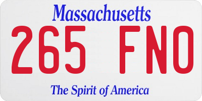 MA license plate 265FN0
