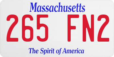 MA license plate 265FN2