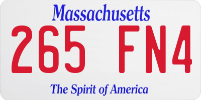 MA license plate 265FN4