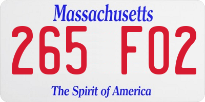 MA license plate 265FO2