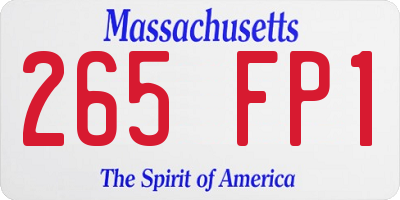 MA license plate 265FP1