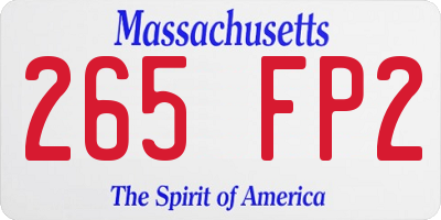 MA license plate 265FP2