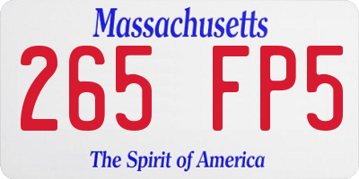 MA license plate 265FP5