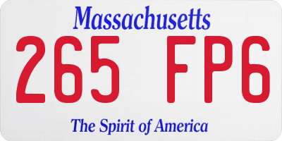 MA license plate 265FP6
