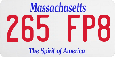 MA license plate 265FP8