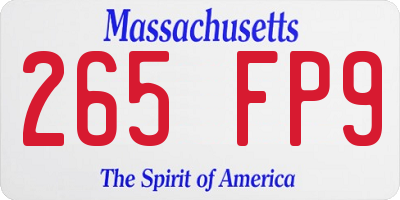 MA license plate 265FP9