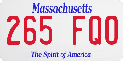 MA license plate 265FQ0