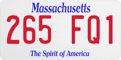 MA license plate 265FQ1