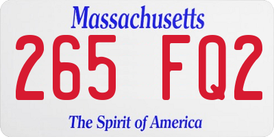 MA license plate 265FQ2