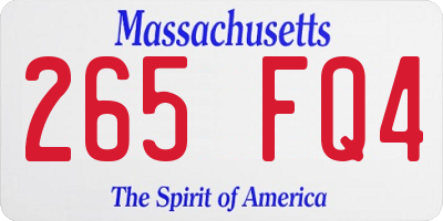 MA license plate 265FQ4