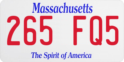 MA license plate 265FQ5