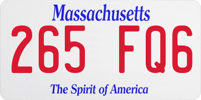 MA license plate 265FQ6
