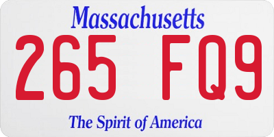 MA license plate 265FQ9