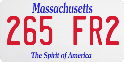 MA license plate 265FR2