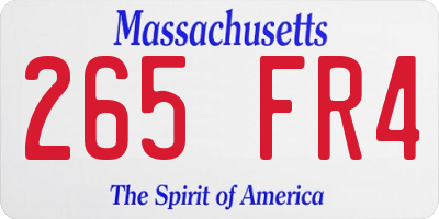 MA license plate 265FR4