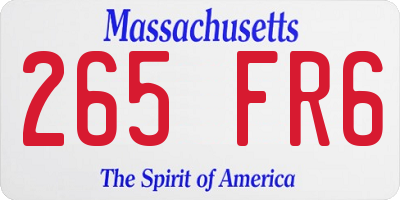 MA license plate 265FR6