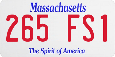 MA license plate 265FS1