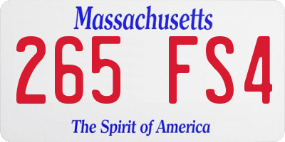 MA license plate 265FS4