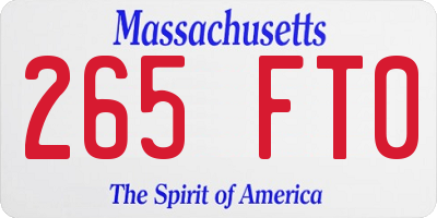 MA license plate 265FT0