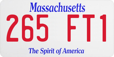 MA license plate 265FT1