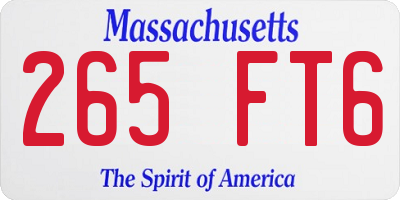 MA license plate 265FT6