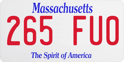 MA license plate 265FU0