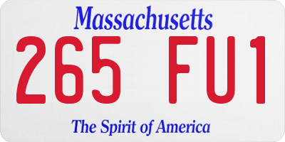 MA license plate 265FU1