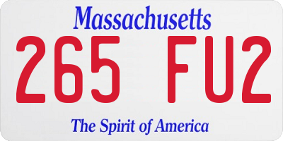 MA license plate 265FU2