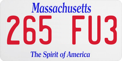 MA license plate 265FU3