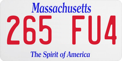 MA license plate 265FU4