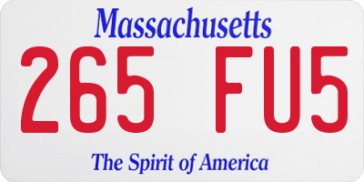 MA license plate 265FU5