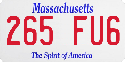 MA license plate 265FU6