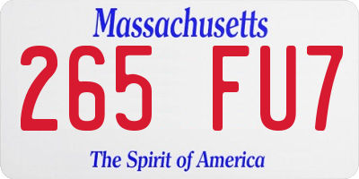 MA license plate 265FU7