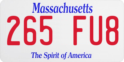 MA license plate 265FU8