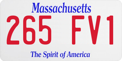 MA license plate 265FV1