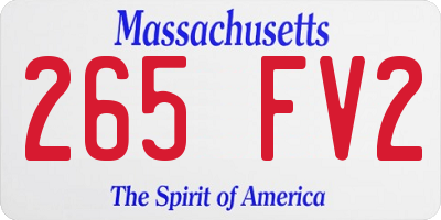 MA license plate 265FV2