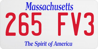 MA license plate 265FV3