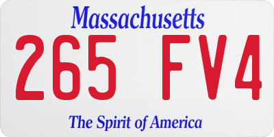 MA license plate 265FV4