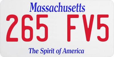 MA license plate 265FV5