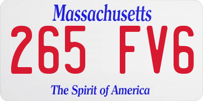 MA license plate 265FV6