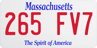 MA license plate 265FV7