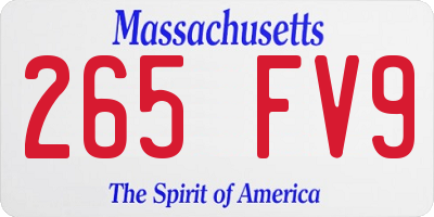 MA license plate 265FV9