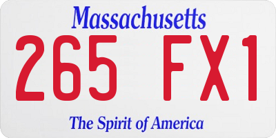 MA license plate 265FX1