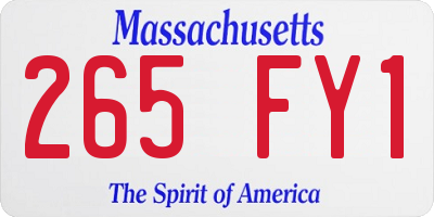 MA license plate 265FY1