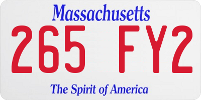 MA license plate 265FY2